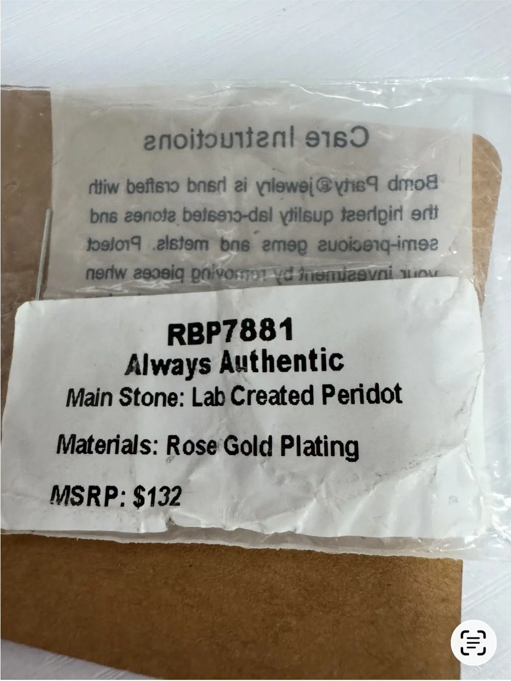 NWT BombParty Ring RBP7881 Always Authentic Main Stone: Lab Created Peridot